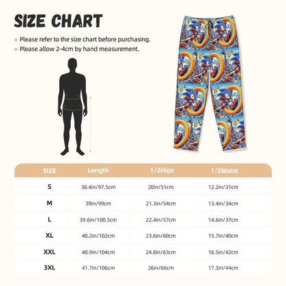 Custom Printed Womens Soniced Pajama Pants Hedgehog Game Sleepwear Sleep Lounge Bottoms with Pockets