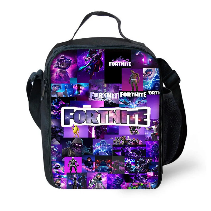Dětský školní batoh s taškou na oběd, penálem, designem populární hry F-FortniteS – školní taška pro chlapce a dívky, skvělý dárek