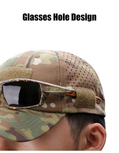 Breathable Camouflage Baseball Cap UV Sun Protection Hat for Outdoor Sports Fishing Camping Hiking Hunting