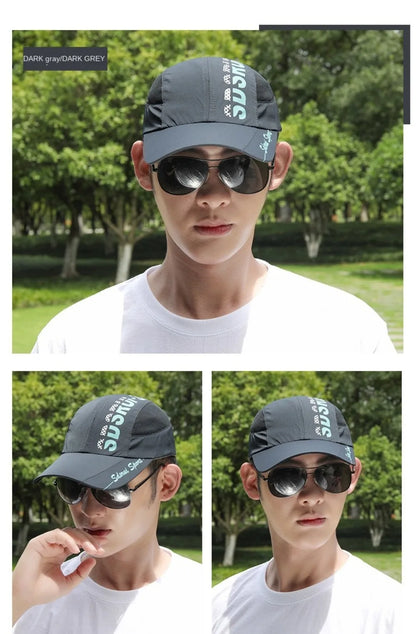 Unisex Wide Brim Mesh Baseball Cap Breathable Quick-drying Peaked Cap Adjustable Hip Hop Hats Outdoor Sports