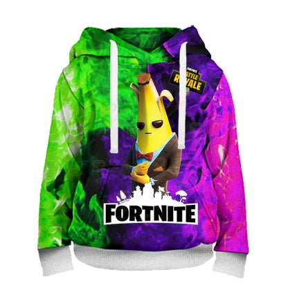 Sweatshirt com capuz Fortnite para homem, estampado 3D, moda Battle Game, para rapazes e raparigas, estilo hip hop, casaco casual masculino