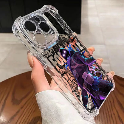 Fortnite-Handyhülle für iPhone 17 16e 16 15 14 13 12 11 Mini Air Pro Max X XR XSMax 7 8 Plus, sturzsichere transparente Schutzhülle