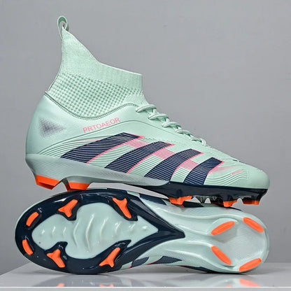 Nouvelles chaussures de football professionnelles pour hommes, crampons de football antidérapants TF/FG, baskets pour garçons, chaussures de sport confortables à la cheville, unisexes