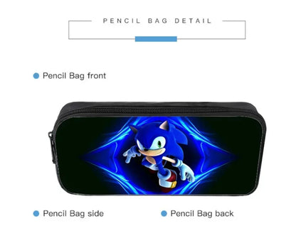 2026 New Arrival Sonic School Bag Lunch Bag Pencil Case Boys Girls Daily Use Book Cartoon Book Bags For Kids Christmas Gift