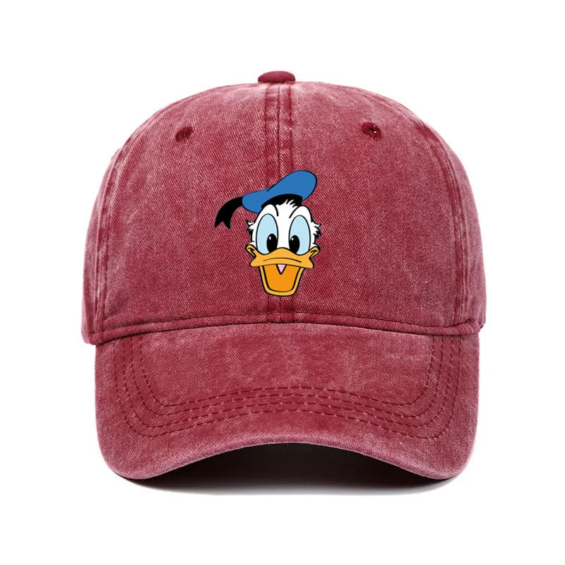 Unisex Vintage Washed Mickey Minnie Print Baseball Cap for Men Women Cartoon Trucker Hat Adjustable Snapback Casual Hip Hop Hat