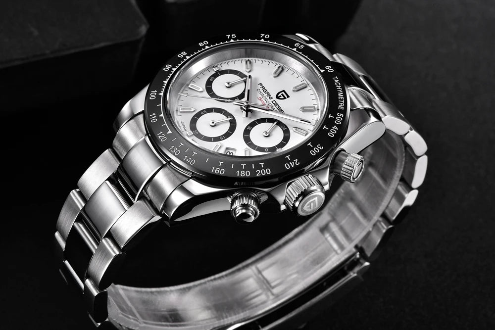 Pánske hodinky PAGANI DESIGN – Model s farebnými ciferníkmi, luxusné náramkové hodinky s kremeňovým strojčekom, chronograf vybavený strojčekom