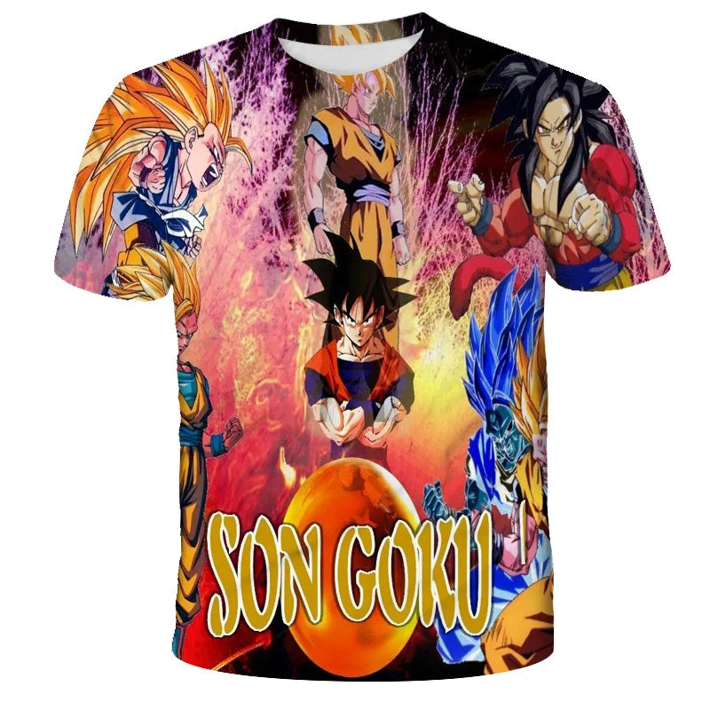 Men's T-shirts Dragon Ball Z T-shirt Boys Clothes Children's Clothing Summer Short Sleeve Kids Cartoon Tee Tops Baby Boy T Shirt
