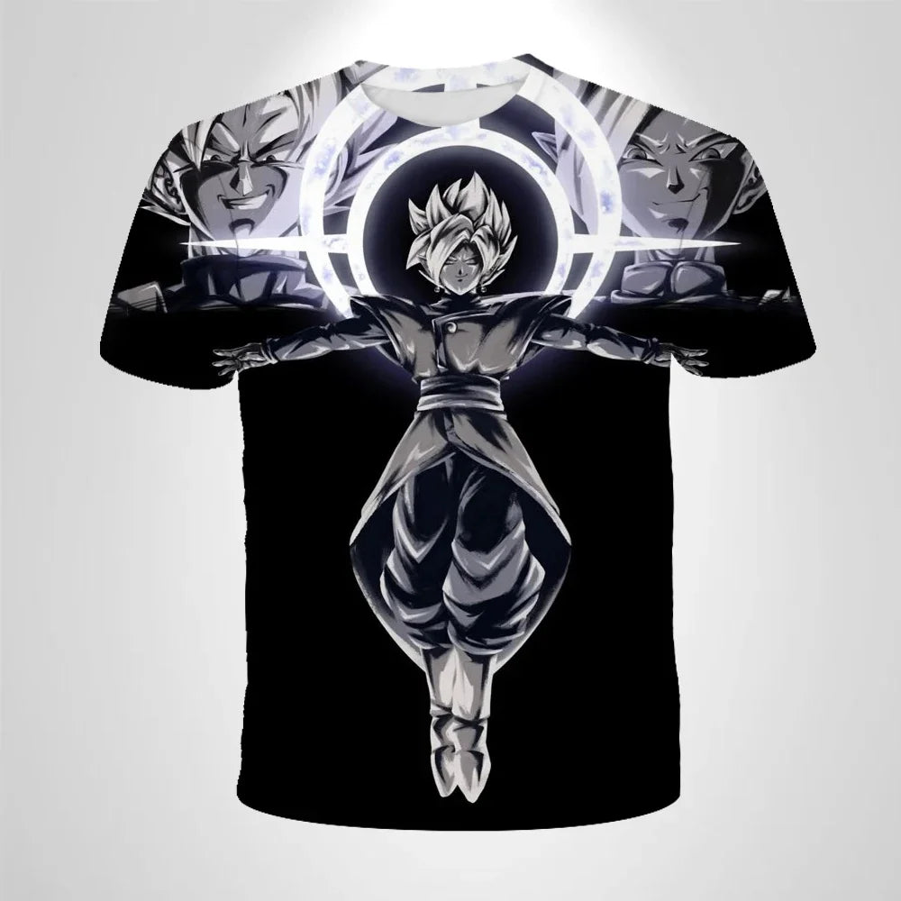2026 Children's Breathable Short-sleeved Japanese Anime Dragon Ball Z Goku Goku Saiyan Men's Short-sleeved T-shirt,Sports Top