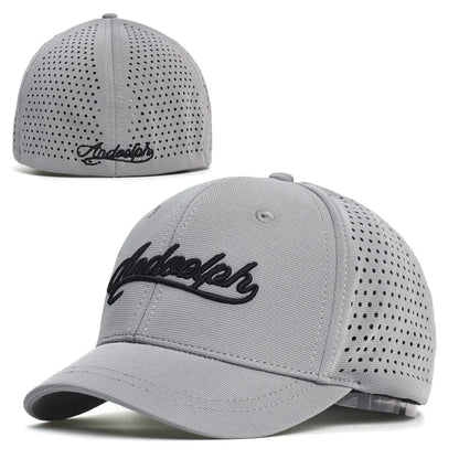 Casquette de baseball à mailles, à visière courte, dos fermé, pour homme et femme, respirante, à fermeture à pression, ajustée, style « dad hat », réglable, unie, style « trucker »