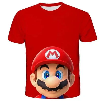 2026 New Anime Super Mario T Shirt Summer Fashion Casual T-shirt Boy Girl Unisex Children's Clothing Tshirt ventilate Tops