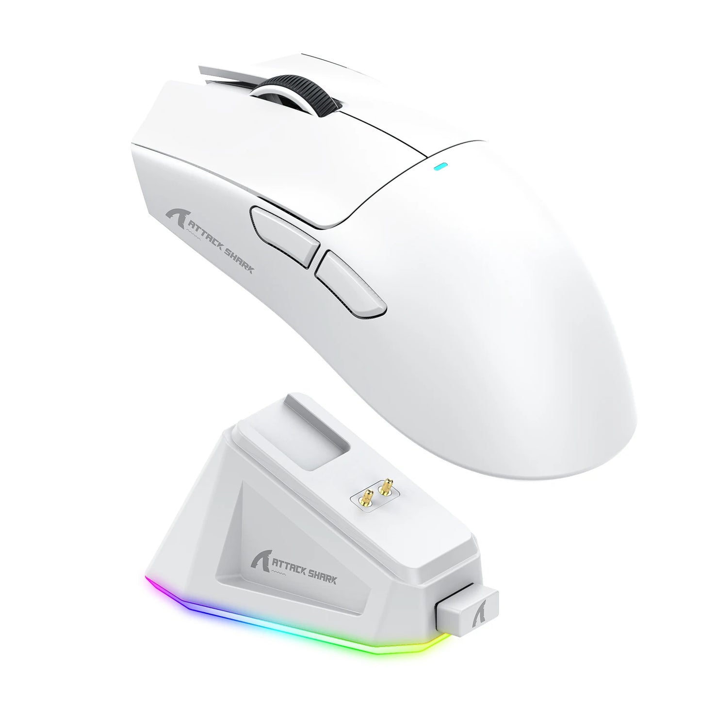 Attack Shark X11&R1 -kolmitilainen Bluetooth-langaton hiiri latausalustalla, RGB-valaistus, ergonominen ja kevyt PC-pelitarvike