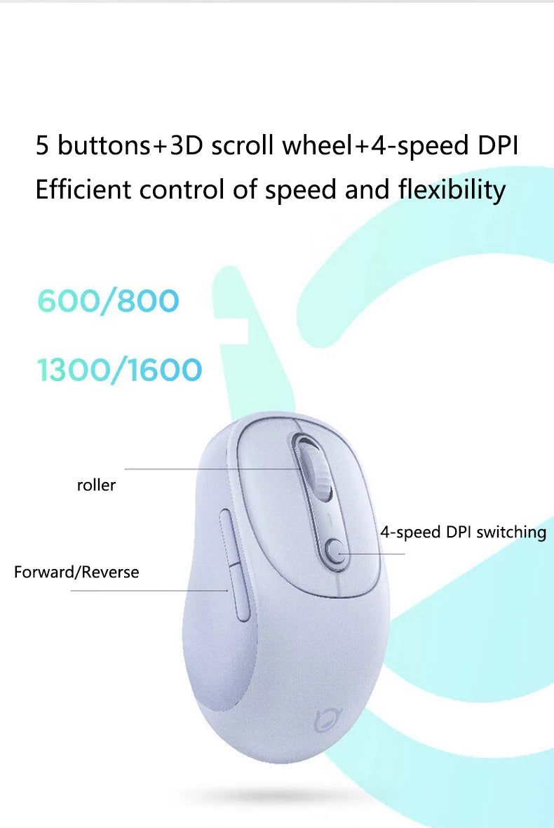 Mouse Lenovo Xiaoxin Bluetooth Wireless Mouse M3 Twilight Gray Light Sound Three Bluetooth Office Mouse