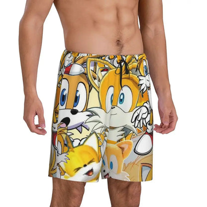 Custom Shadow The Hedgehog Sonic Poster Short Pajama Pants Men Sleepwear Sleep Lounge Bottom Shorts Sleeping Pants