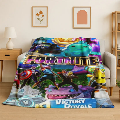 Sarjakuvamainen F-Fortnite Game Gamer -flanellipeitto, pehmeä ja lämmin torkkupeitto makuuhuoneeseen, olohuoneeseen, sänkyyn, matkalle, retkeilyyn, piknikille ja lahjaksi
