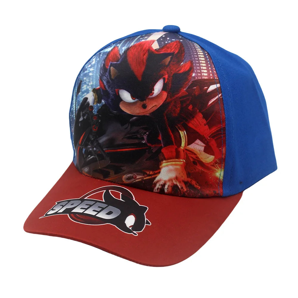 Najnowsza regulowana czapka baseballowa dla dzieci Sonic Print 48–54 cm z motywem anime Tails i Knuckles, czapka przeciwsłoneczna z motywem cienia, niebieski jeż, czapka dla niemowląt na świeżym powietrzu, prezent