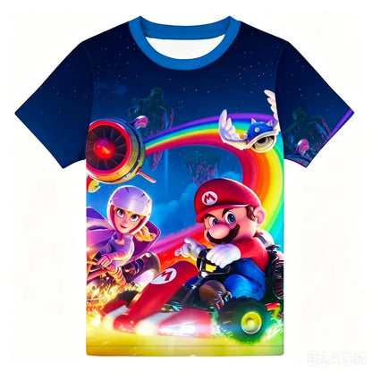 Super Mario Bros 3D Print T-shirt  Adults Children/Youth Mario Peach Sonic Game Cartoon Short Sleeve Tee Streetwear Casual Tops