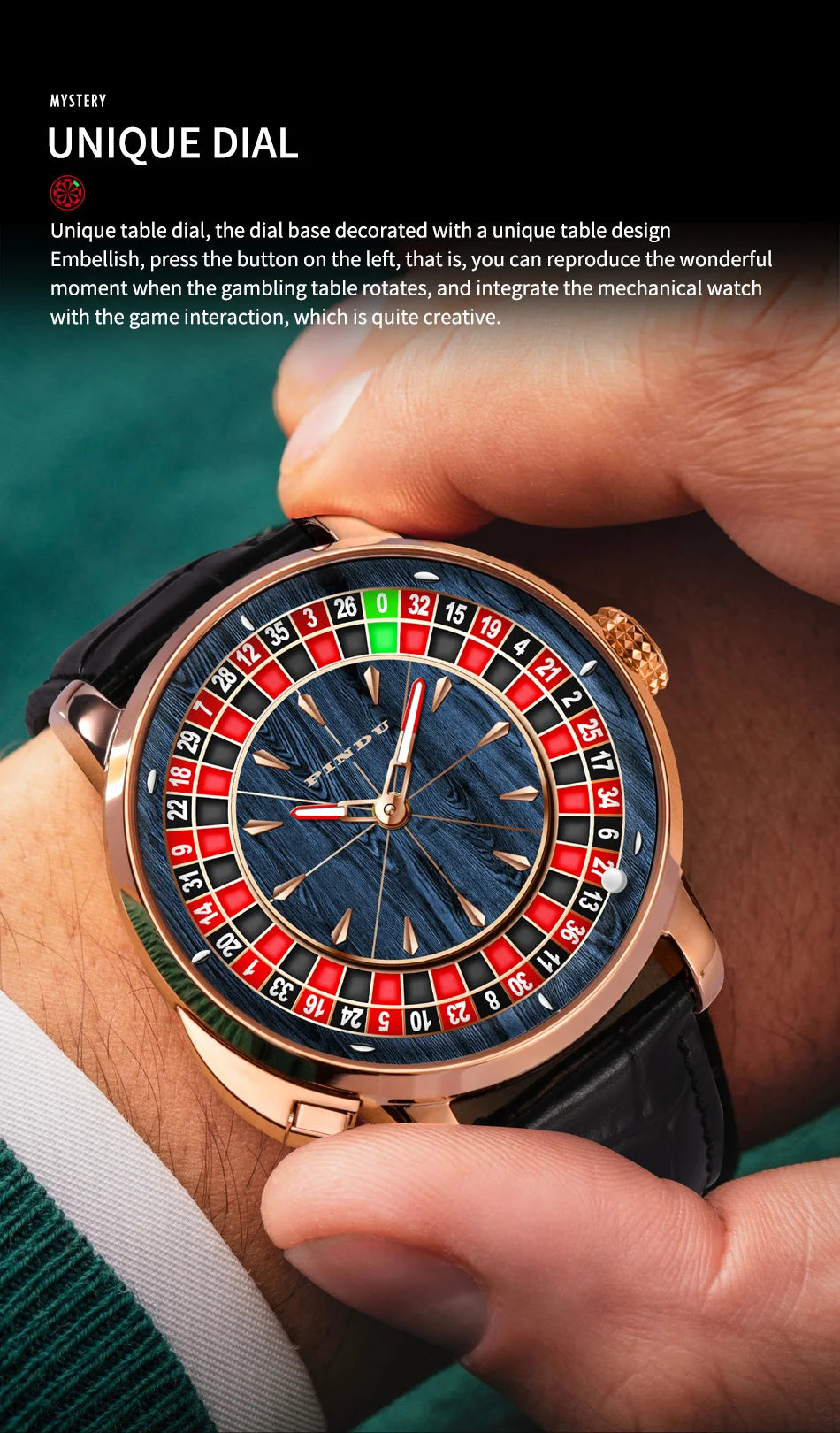 2025 NEW PINDU design Rotating dial Mechanical Watch Men Japan NH35 Movement Sapphire Waterproof TOP-luxurious Automatic watch