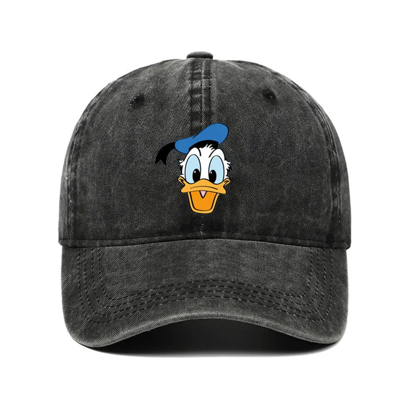 Unisex Vintage Washed Mickey Minnie Print Baseball Cap for Men Women Cartoon Trucker Hat Adjustable Snapback Casual Hip Hop Hat