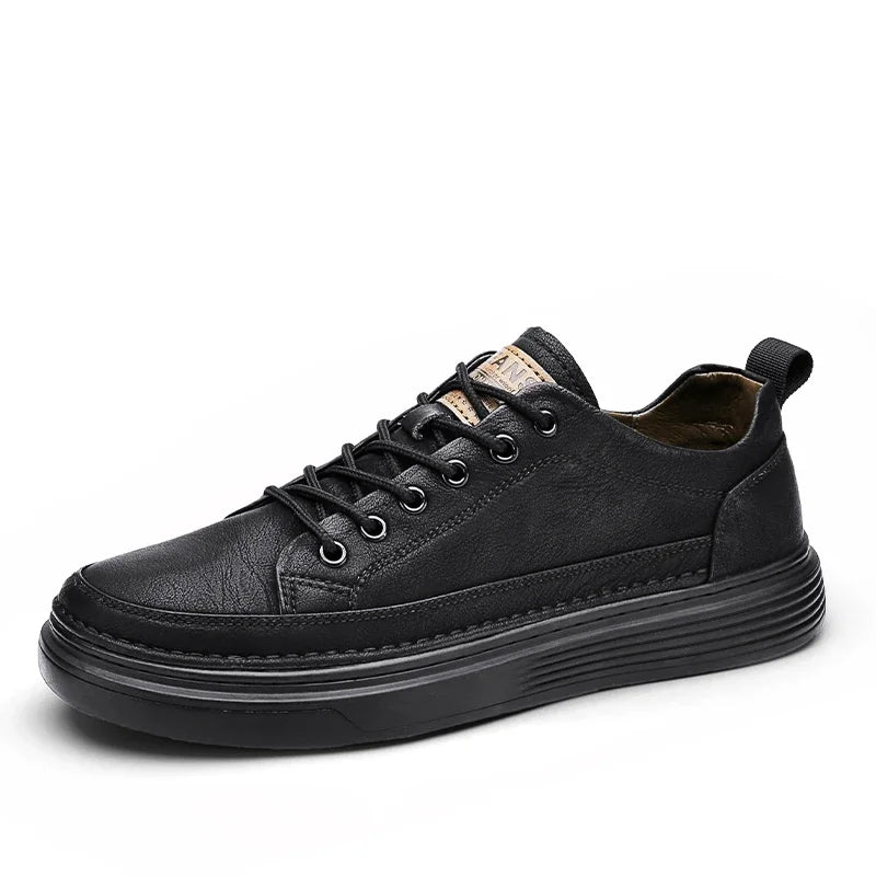 Classic Men's Sneakers Platform Slip-On Casual Leather Sneakers New Comfort Flat Spring Loafers Shoes