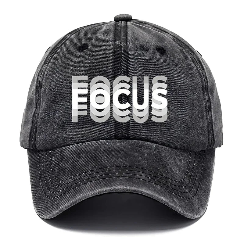 „FOCUS“ spausdinta, išplauta medvilnė, reguliuojama klasikinio stiliaus beisbolo kepurė, sportinė „duckbill“ kepurė vyrams ir moterims