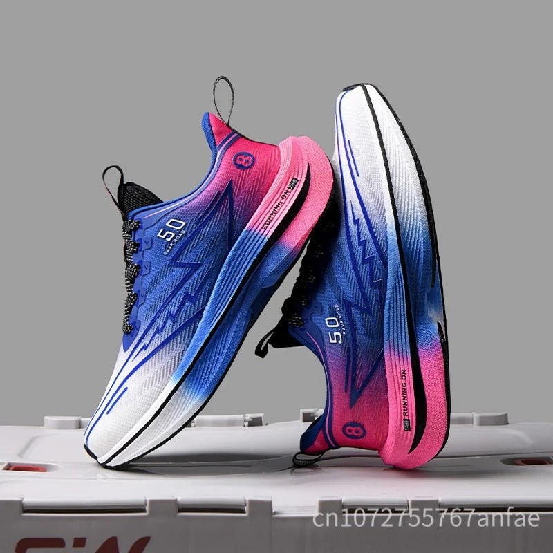 Scarpe da running da uomo con piastra in carbonio, leggere, ultra ammortizzate, traspiranti, da maratona, con assorbimento degli urti e supporto, sneaker sportiva comoda da donna