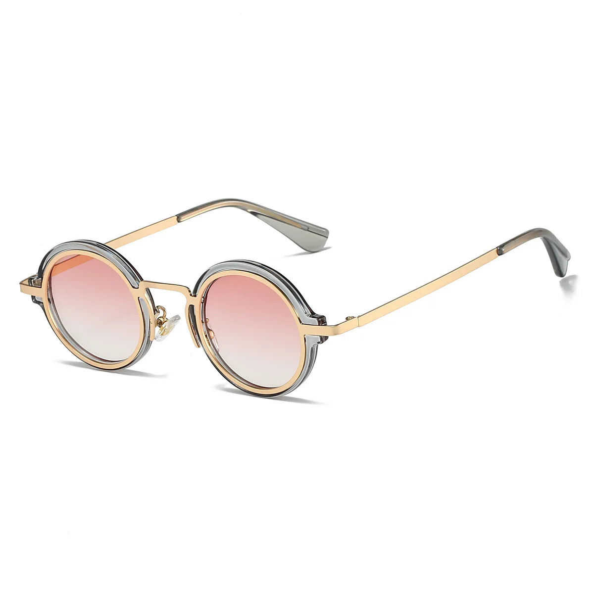 New Retro Small Round Frame Sunglasses for Men's Personalized Steampunk Outdoor Driving Sunglasses Street Photography