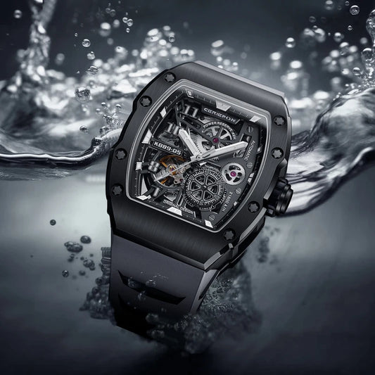 Custom Men's Watch Luxury Automatic Watches for Men High-end Hollow Rose Gold Stainless Steel Mechanical Wrist Watch