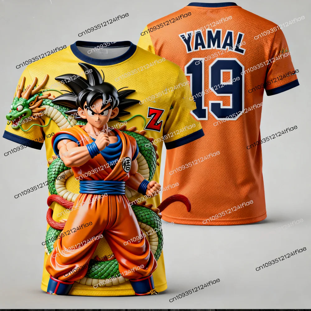 2025 New Dragon Ball Z Son Goku Special Edition Yamal Football Jersey T-shirt Kids Football Training Suit Men Sports T-shirt