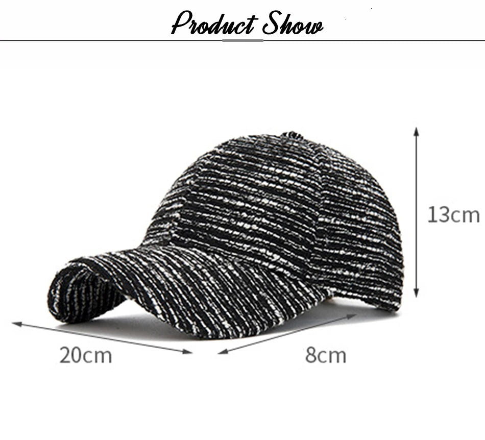 FS Fashion Casquette de baseball rayée noir et blanc pour homme, casquette décontractée coréenne pour femme, casquette d'été streetwear, casquette de camionneur, Gorra Hombre
