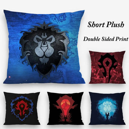 Warcrafts of World W-WOW Game Pillow Case Plush Fabric Soft Double Sided Print Sofa Cushion Cover Throw Pillow Covers