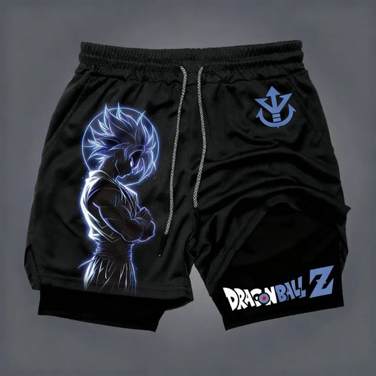 Dragon Ball Z Super Saiyan Goku Anime Print 2026 Summer New Unisex Loose Sports Breathable Quick Drying Double-layer Shorts