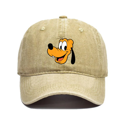 Unisex Vintage Washed Mickey Minnie Print Baseball Cap for Men Women Cartoon Trucker Hat Adjustable Snapback Casual Hip Hop Hat