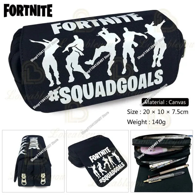 Fortnite Kinder-Stiftetasche Kawaii-Federmäppchen mit großem Fassungsvermögen, wasserdichte tragbare Cosplay-Stiftetasche, Büro-Schreibwaren, Geschenkspielzeug