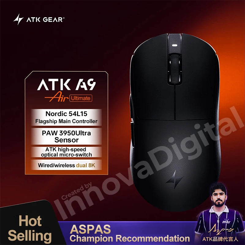 ATK Dragonfly A9 Ultimate Wireless Gaming Mouse A9 Air PAW3950 Ultra Lightweight Ergonomic E-sports Gamer FPS Mice CSGO A9 Ultra