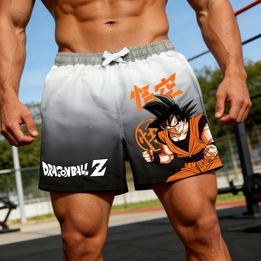 2026 Summer Dragon Ball Ombre Goku Printed Shorts Men Retro Classic Oversized Breathable Fitness  Streetwear Unisex Adult & Kids