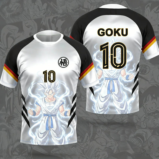 Summer 2026 Dragon Ball Wukong "Free Ultimate Yigong No. 10"Football Theme 3D Printing Breathable T-shirt Adult Parent-child Top