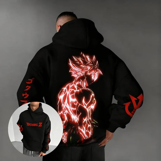 Dragon Ball Goku Graphic Hoodie Men Women Spring Autumn Streetwear Oversized Casual Hooded Sweatshirt Pullover Tops Anime Print
