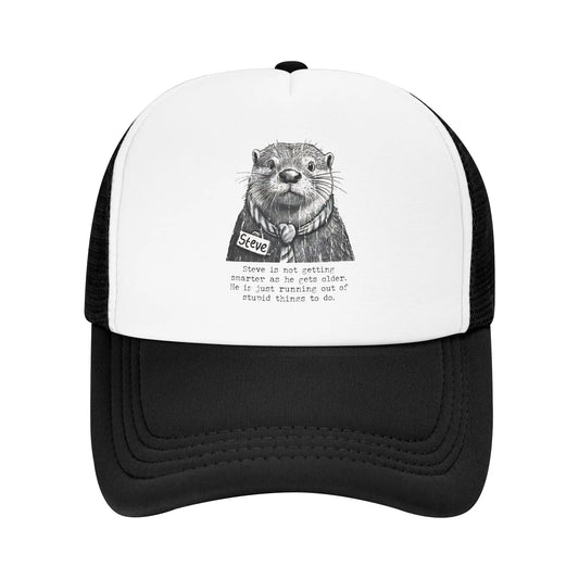 Unisex Steve Is Not Getting Smarter As He Gets Older Otter  Trucker Hats Mesh Baseball Cap Dad Hat  Adjustable Trucker Cap