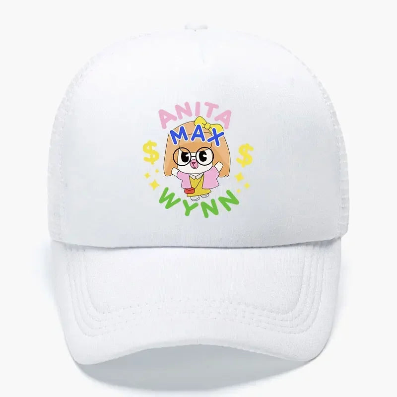 Trendy Anita Max Wynn Foam Trucker Hat Trendy Cute Mesh Snapback Caps Boy Girl Daily Sun Beach Fisherman Cap Female Summer Cap
