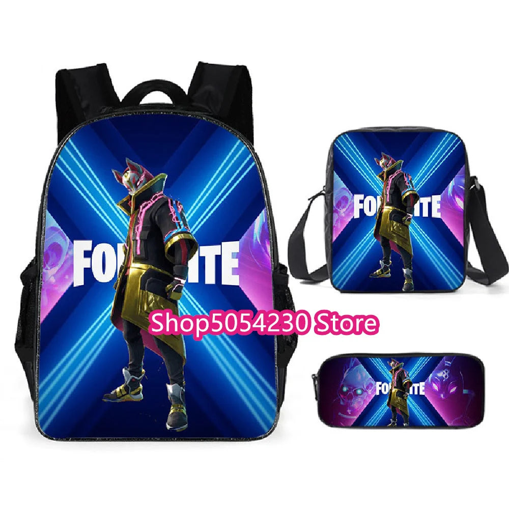 Zaino Fortnited 3PCS per ragazzi, Victory Game, 16 Inch, resistente all’acqua, per scuola materna, zaino scolastico cool per scuola elementare