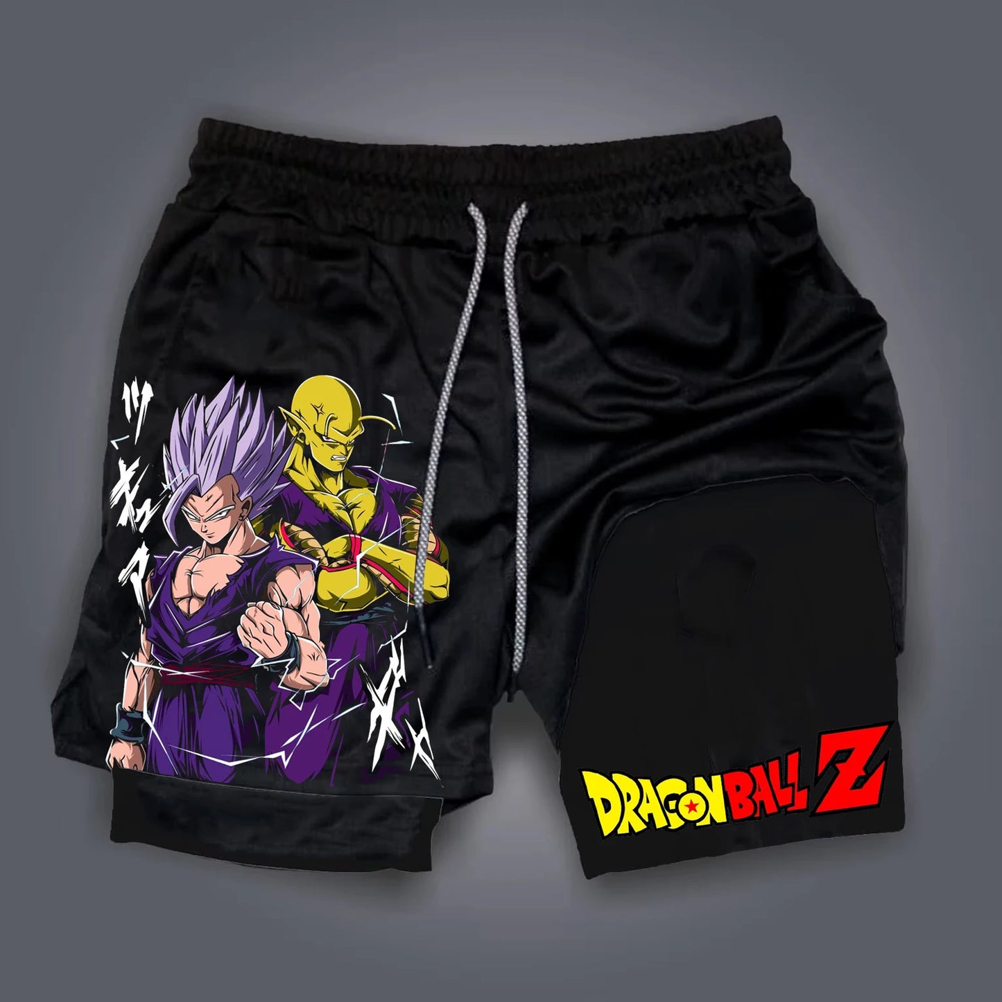 2026 New Dragon Ball Z Son Gohan Anime Men's Double Layer 2 In 1 Gym Shorts Summer Quick-dry Soft Comfy Lightweight Beach Shorts