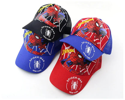 Figurka z anime Marvela Spider-Man – czapka z daszkiem z motywem kreskówkowym, bawełna i poliester, czapka z daszkiem dla chłopców i dziewcząt, akcesoria do nakryć głowy, prezent urodzinowy dla dzieci