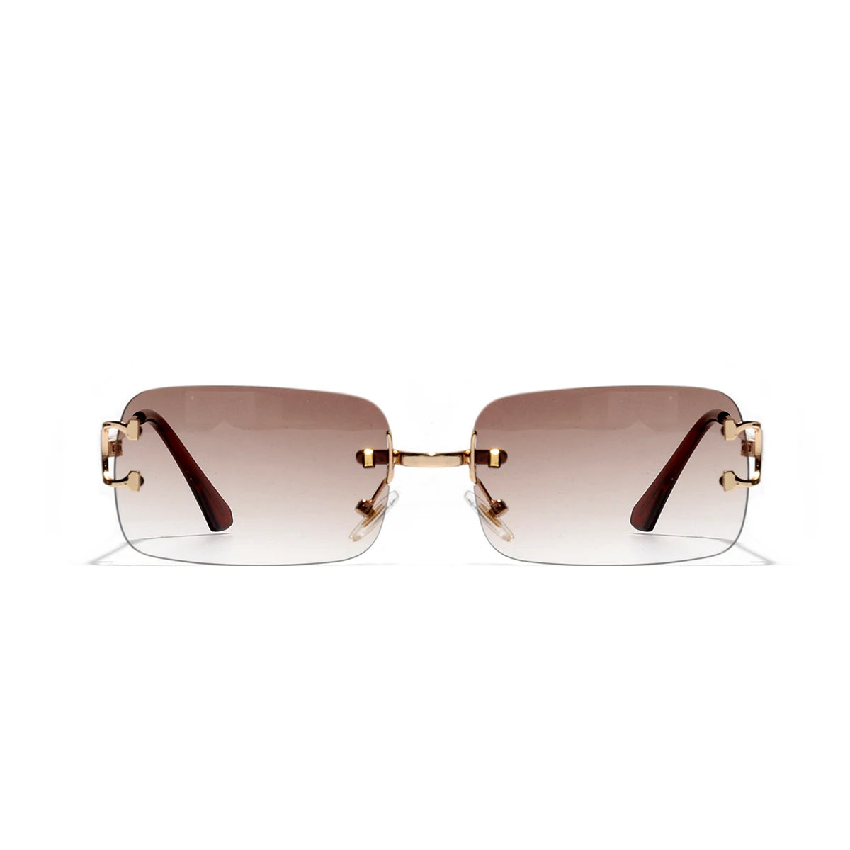 Ruiao 2026 rimless sunglasses UV400 fashion square metal glasses for men women designer man's brand sun shades for outdoor