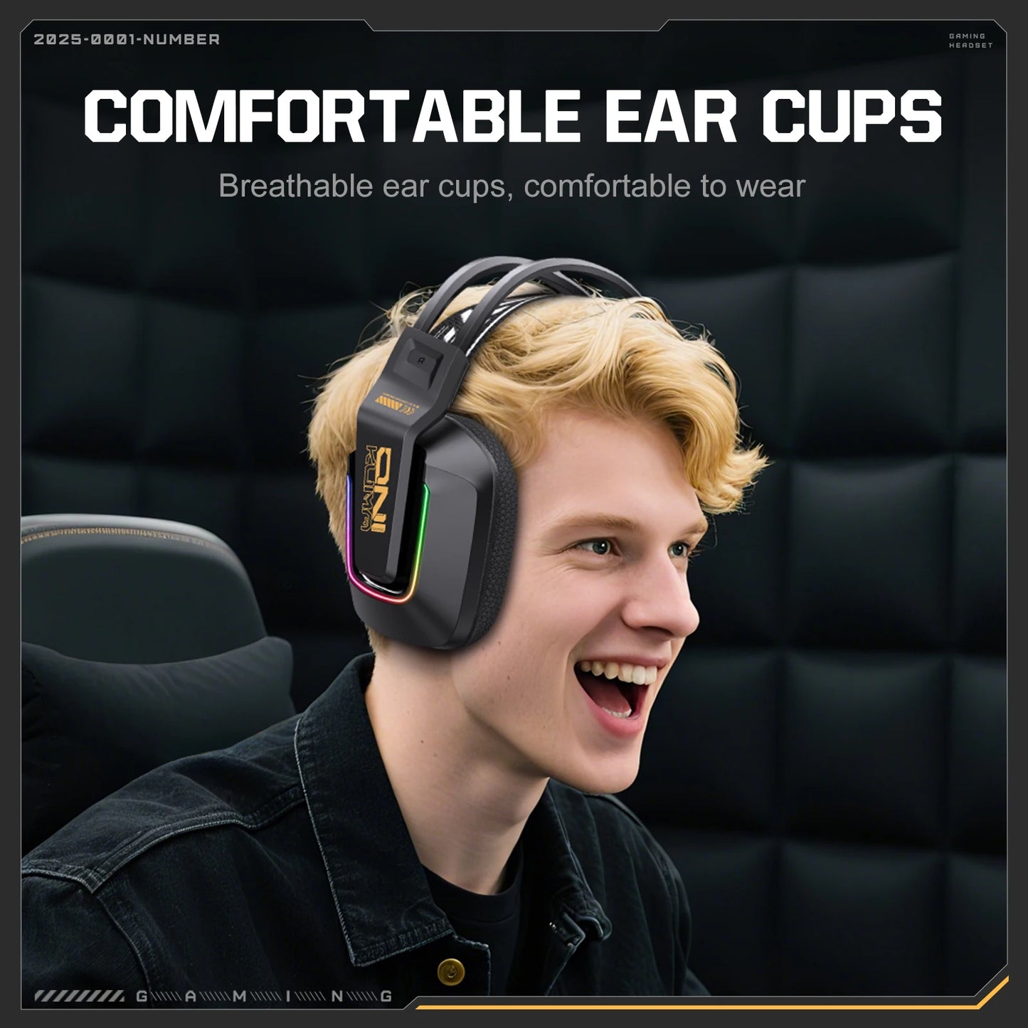 Auriculares gaming inalámbricos ONIKUMA GT828 Bluetooth 5.3 RGB con micrófono, cancelación de ruido y conexión de 4 modos para PC, PS5 y portátil
