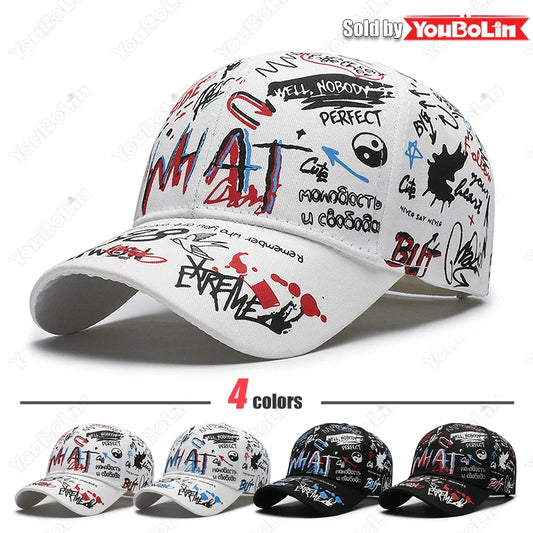Graffiti-lippalakki miehille ja naisille – puuvillainen säädettävä street style -snapback-lakki