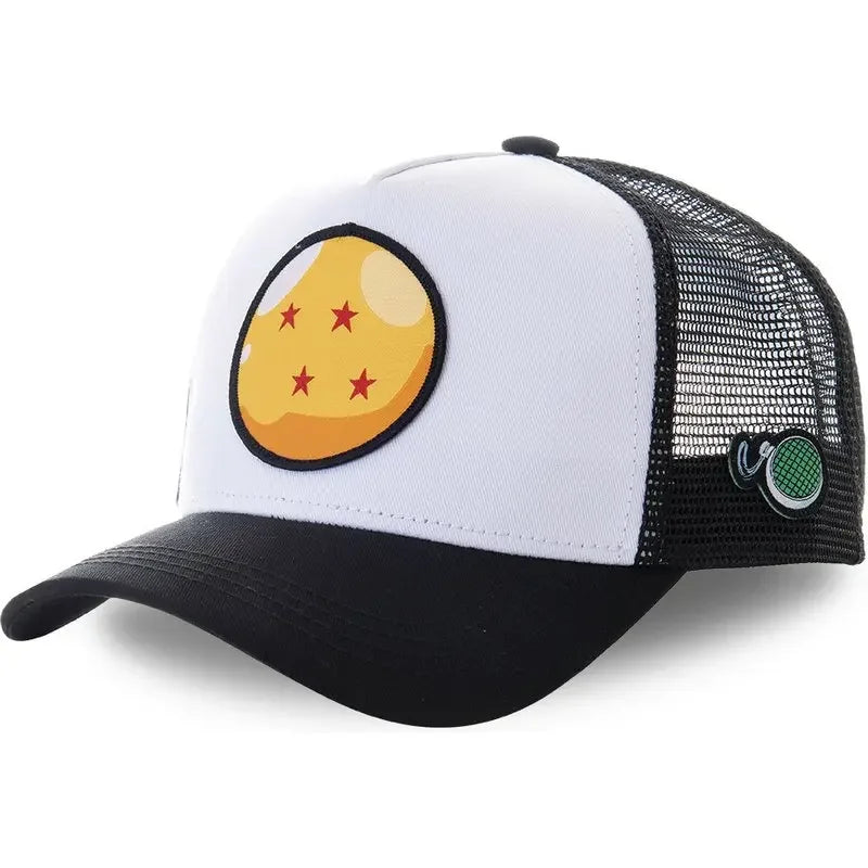 Czapka z motywem Dragon Ball Son Goku – letnia czapka podróżna z daszkiem, męska czapka z haftem w stylu hip-hopowym, z daszkiem przeciwsłonecznym, regulowana czapka typu trucker z siateczką