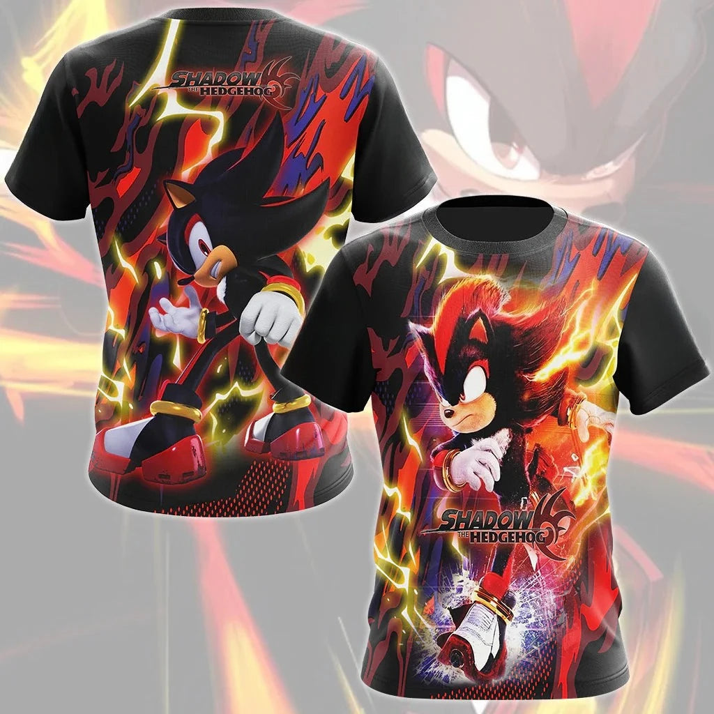 2026 NEW Summer Sonic x Shadow Generations Family Matching T-Shirt Men Women Kids Anime Video Game Short Sleeve Casual Tops