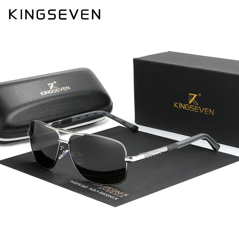 KINGSEVEN Hliníkové pilotní HD polarizované sluneční brýle pro muže a ženy, módní rám, pánské sluneční brýle na řízení, UV400, zrcadlové skla