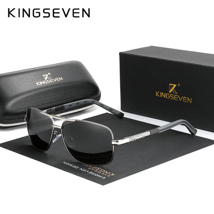 KINGSEVEN Hliníkové pilotní HD polarizované sluneční brýle pro muže a ženy, módní rám, pánské sluneční brýle na řízení, UV400, zrcadlové skla