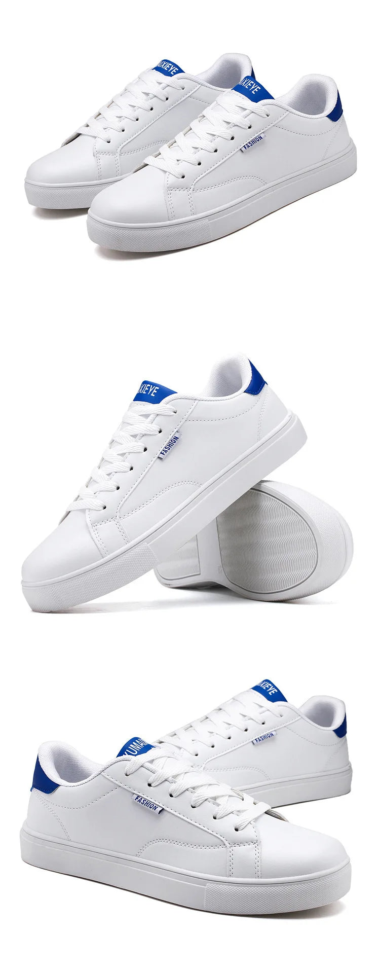 Zapatillas casuales de skate para hombre, blancas, para exteriores y ocio, transpirables, para caminar, planas, Chaussure Homme 39-48